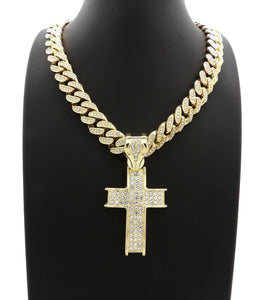 Hip Hop Cross Pendant & 12mm 20