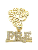 Hip Hop Iced out Young Dolph PRE Pendant & 20" 24" 30" Marina Chain Necklace