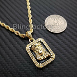 Hip Hop Iced out Fashion Jesus Pendant & 4mm 24" Rope Chain Necklace