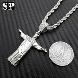 Hip Hop Rapper Style Jesus Christ Body Cross Pendant & 24" Rope Chain Necklace