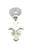 HIP HOP ICED OUT 2PAC 4EVER CROSS PENDANT & 4mm 24" ROPE CHAIN NECKLACE
