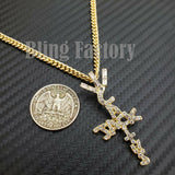 Hip Hop Travis Scott Cactus Jack Cross Pendant 18" 20" 24" Cuban Chain Necklace