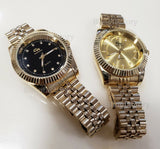 Men's Gold plated Luxury Designer Style Metal Band Dress Wrist Watch