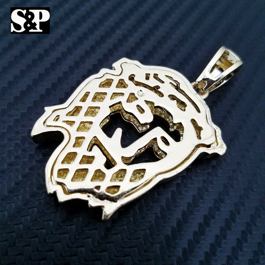 HIP HOP ICED OUT RAPPER STYLE LAB DIAMOND GOLD PLATED 3D JESUS FACE PENDANT