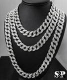 Hip Hop Quavo Full Iced Out 16",18", 24", 30" Miami Choker Cuban Link Necklace