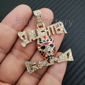 ICED OUT HIP HOP LAB DIAMOND GOLD PLATED Savage 21 Slaughter Gang PENDANT