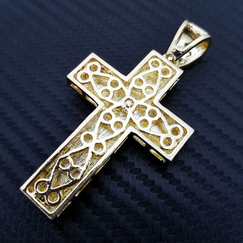 HIP HOP ICED OUT LAB DIAMOND GOLD PLATED BLING 3D JESUS BODY CROSS PENDANT