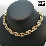Hip Hop Slaughter Gang w/ 18" Full Iced Gucci & 1 ROW DIAMOND Choker Chain Set