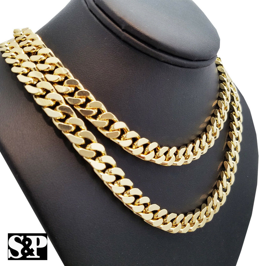 Hip Hop Rapper's Gold Plated 10mm 16", 18", 20", 24" Miami Cuban Chain Necklace