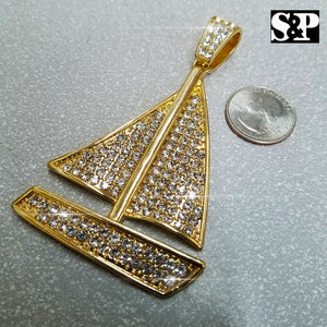 FULL ICED HIP HOP RAPPER'S LIL YACHTY'S CZ YACHT PENDANT