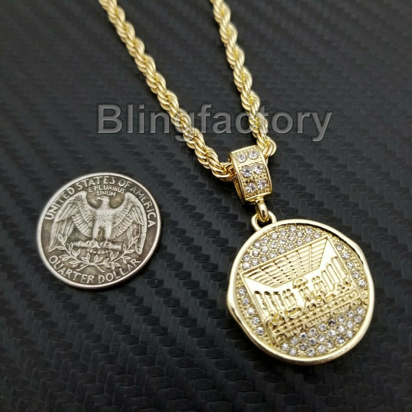 Hip Hop Iced out Lab Diamond Last Supper Pendant & 4mm 24" Rope Chain Necklace