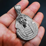 HIP HOP ICED OUT LAB DIAMOND WHITE GOLD PLATED RAPPER'S EGYPT PHARAOH PENDANT