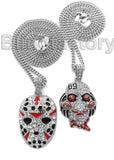 Iced Out Saw Inspired & Slaughter Gang Pendant & 20" 24" Cuban Chain Necklace