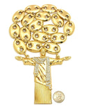 Iced Hip Hop Big Jesus Whole Body Pendant & 23mm 30" Hollow Marina Chain Necklace