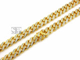 Hip Hop Rapper Iced Out 17mm 30" Brass Gold Plated Miami Cuban Chain Necklace