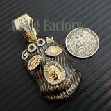 HIP HOP ICED RAPPER STYLE LAB DIAMOND GOLD PLATED MASKED GOON CHARM PENDANT