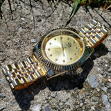 Men's Gold plated Luxury Designer Style Metal Band Dress Wrist Watch