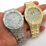Luxury Men's Iced out Rapper's Lab Diamond Metal Band Dress Clubbing wrist Watch