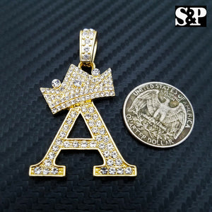 HIP HOP ICED LAB DIAMOND GOLD PLATED ALPHABET INITIAL 