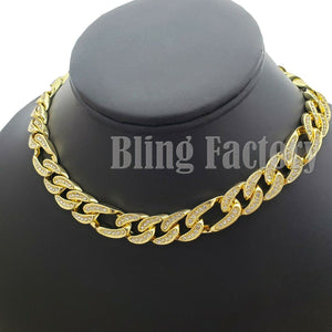 Hip Hop Men Quavo Rapper Gold PT Iced Out 12mm 18