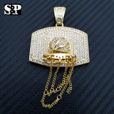 New Basketball Net Pendant & 16" Full Iced 1 Row Diamond Tennis Choker Chain Set