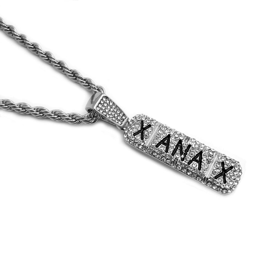 Hip Hop Iced out Saw & XANAX Pendant & 20" 24" Rope, Cuban Chain Necklace set