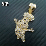 HIP HOP ICED OUT LAB DIAMOND 14K GOLD PLATED RAPPER'S BLING SMALL DOUGHBOY PENDANT