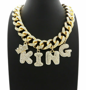 ICED BUBBLE LETTERS KING PENDANTS & 20