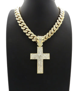 Hip Hop Cross Pendant & 12mm 20