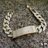 HIP HOP SLAUGHTER GANG LAB DIAMOND NECKLACE & WATCH & MIAMI CUBAN BRACELET SET