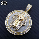 HIP HOP ICED LAB DIAMOND GOLD PLATED EGYPT PHARAOH  MEDALLION PENDANT