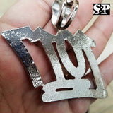 HIP HOP RAPPER'S FULL ICED OUT WHITE GOLD PLATED LAB DIAMOND 1017 LARGE PENDANT