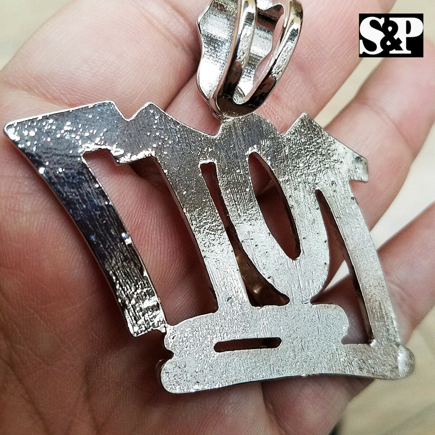 HIP HOP RAPPER'S FULL ICED OUT WHITE GOLD PLATED LAB DIAMOND 1017 LARGE PENDANT