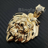 HIP HOP ICED OUT RAPPER STYLE GOLD PLATED LION HEAD LEO CHARM PENDANT
