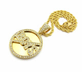 ICED OUT 'NO BOYS ALLOWED' PENDANT & 5mm 20" ROPE CHAIN HIP HOP NECKLACE