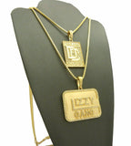 ICED OUT DREAM CHASERS & GLIZZY GANG PENDANT & BOX CHAINS NECKLACE SET