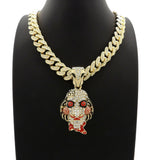 Hip Hop 6ix9ine Jigsaw pendant & 18" Full Iced Cuban Choker Chain Necklace