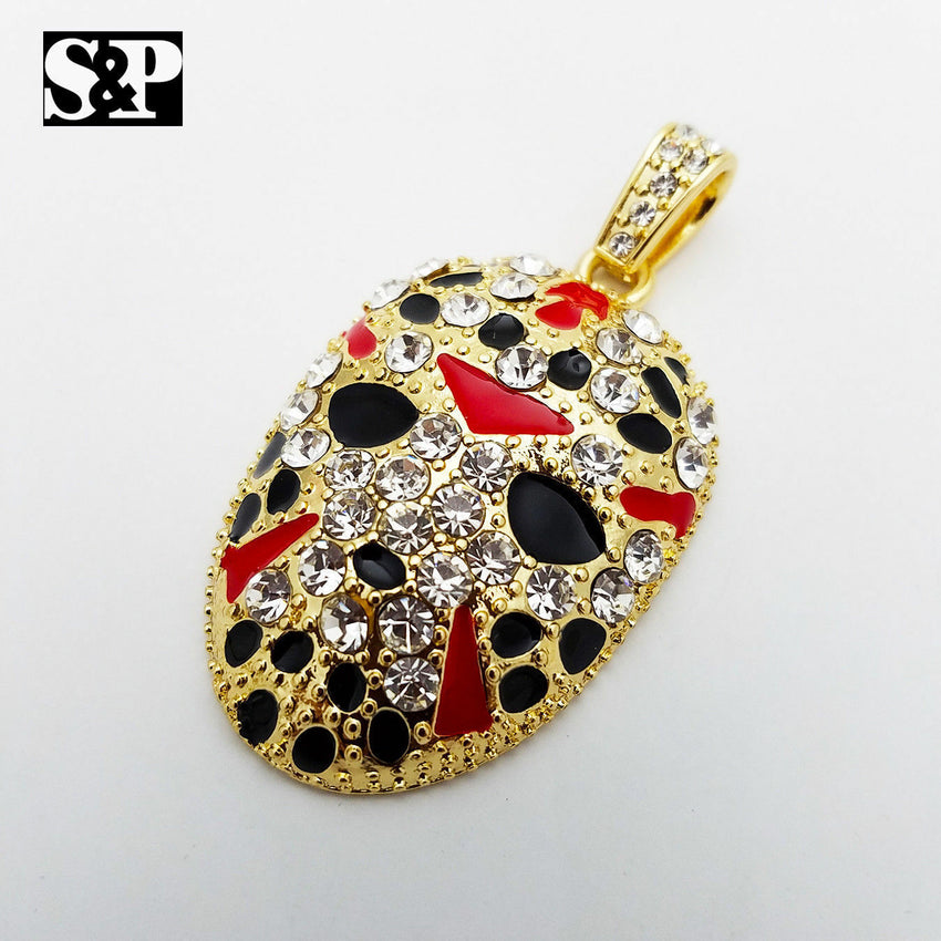 Iced Out Saw Inspired & Slaughter Gang Pendant & 20" 24" Cuban Chain Necklace