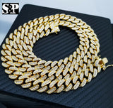 Hip Hop Egyptian Pharaoh Pendant & 12mm 30" Full Iced Cuban Link Chain Necklace