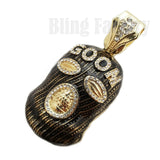 HIP HOP ICED RAPPER STYLE LAB DIAMOND GOLD PLATED MASKED GOON CHARM PENDANT