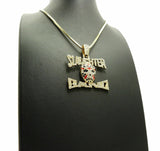 Iced Out 21 SAVAGE Slaughter Gang Pendant & 24" Box, Cuban, Rope Chain Necklace