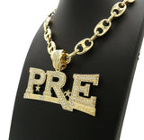 Hip Hop Iced out Young Dolph PRE Pendant & 20" 24" 30" Marina Chain Necklace