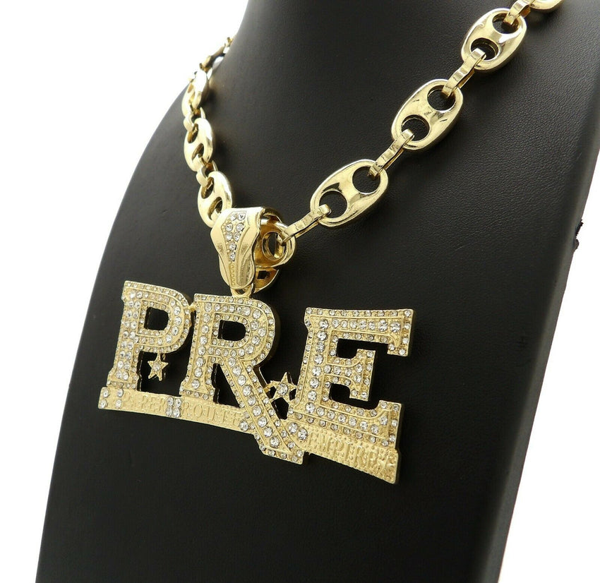 Hip Hop Iced out Young Dolph PRE Pendant & 20" 24" 30" Marina Chain Necklace