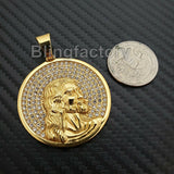Iced out Hip Hop Stainless steel Gold Tone Holy Jesus Face Medal Charm Pendant