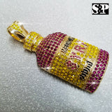 Hip Hop Rapper's Iced Out Lab Diamonds Gold plated Syrup Bottle Pendant