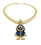 Hip Hop Iced out Eskimo Pendant & 11mm 20" Miami Cuban Choker Chain Necklace