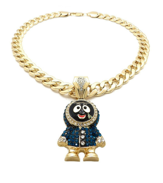 Jewelry For BRICK SQUAD 2 ESKIMO PENDANT & 20 Full Iced Miami Cuban Jewelry For BRICK SQUAD 2 ESKIMO PENDANT & 20 Full Iced Miami Cuban