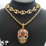 Hip Hop Slaughter Gang w/ 18" Full Iced Gucci & 1 ROW DIAMOND Choker Chain Set