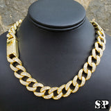 Hip Hop Lion Head Pendant & 18" Full Iced Cuban & 1 Row Tennis Choker Chain Necklace Set