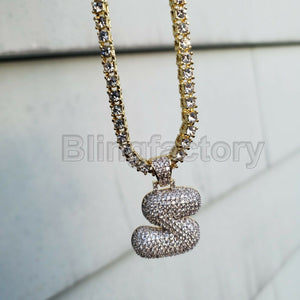 Hip Hop Iced out Brass Bubble Letter 